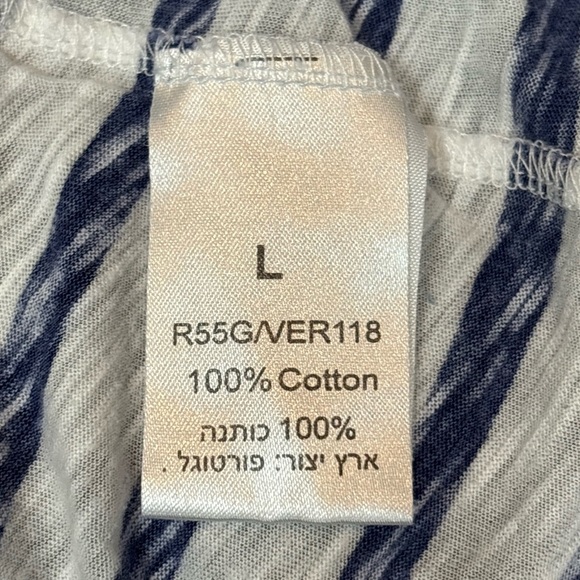 American Vintage Women’s Blue White Striped 100% Cotton Slub Knit Tank Top Large - Picture 11 of 16